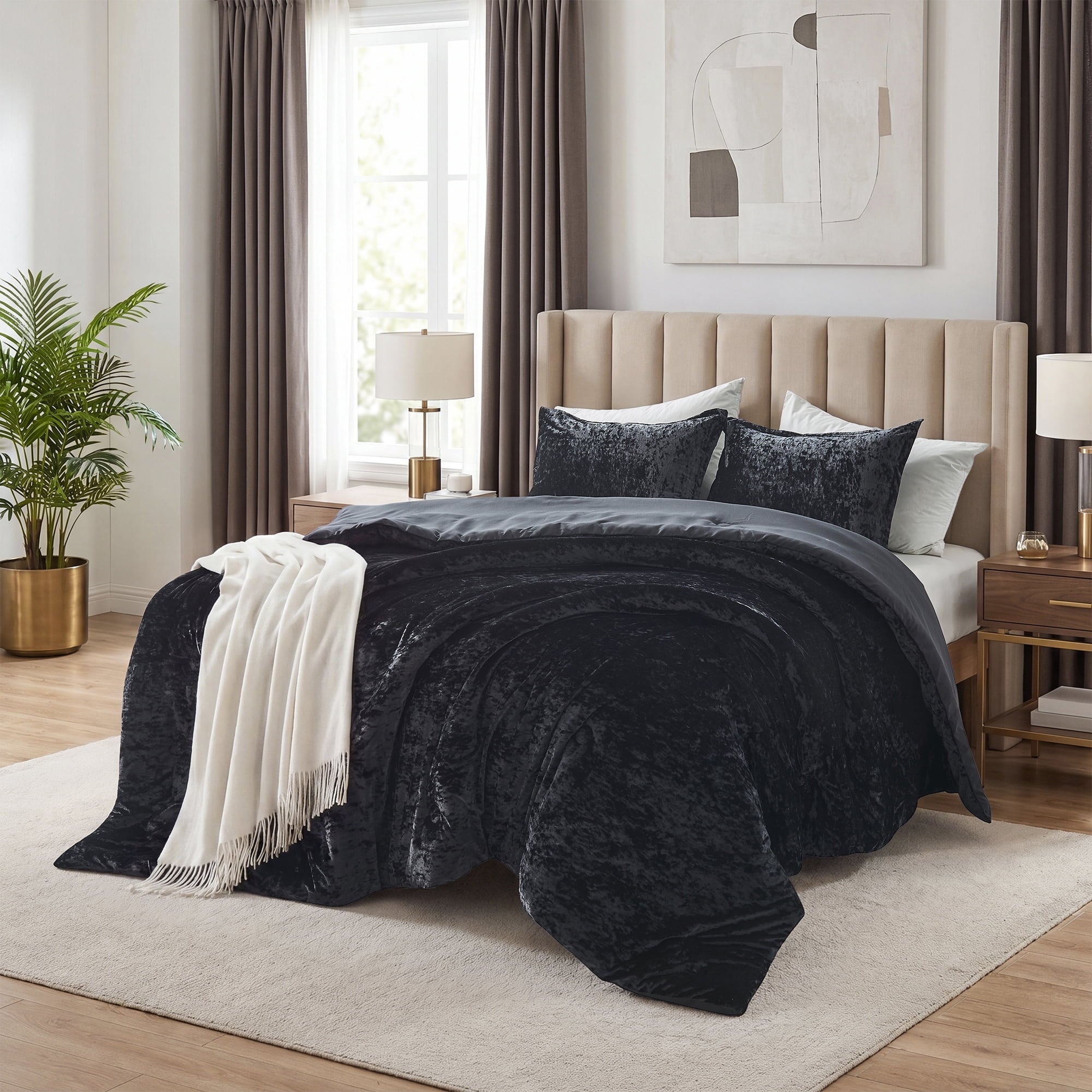 Lumora™ Regency Heights FullQueen Cozy Velvet Comforter Sets, Luxury