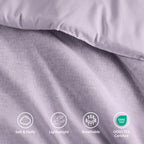 Regency Heights King/Cal King Comforter Sets, Reversible 3 Piece Extra Soft Bedding Set, Chambray Print Purple Comforter Bed Set with Pillow Shams