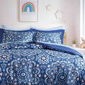 Regency Heights Queen Size Comforter Set, 9-Piece Bed in a Bag Queen, Navy Blue Bedding Comforter Set with Comforter, Flat Sheets, Fitted Sheets with Side Pockets