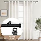 MaKefeile Classic 48 Inch Black Curtain Rods Heavy duty Single Curtain Rod for Windows,1 Inch Diameter