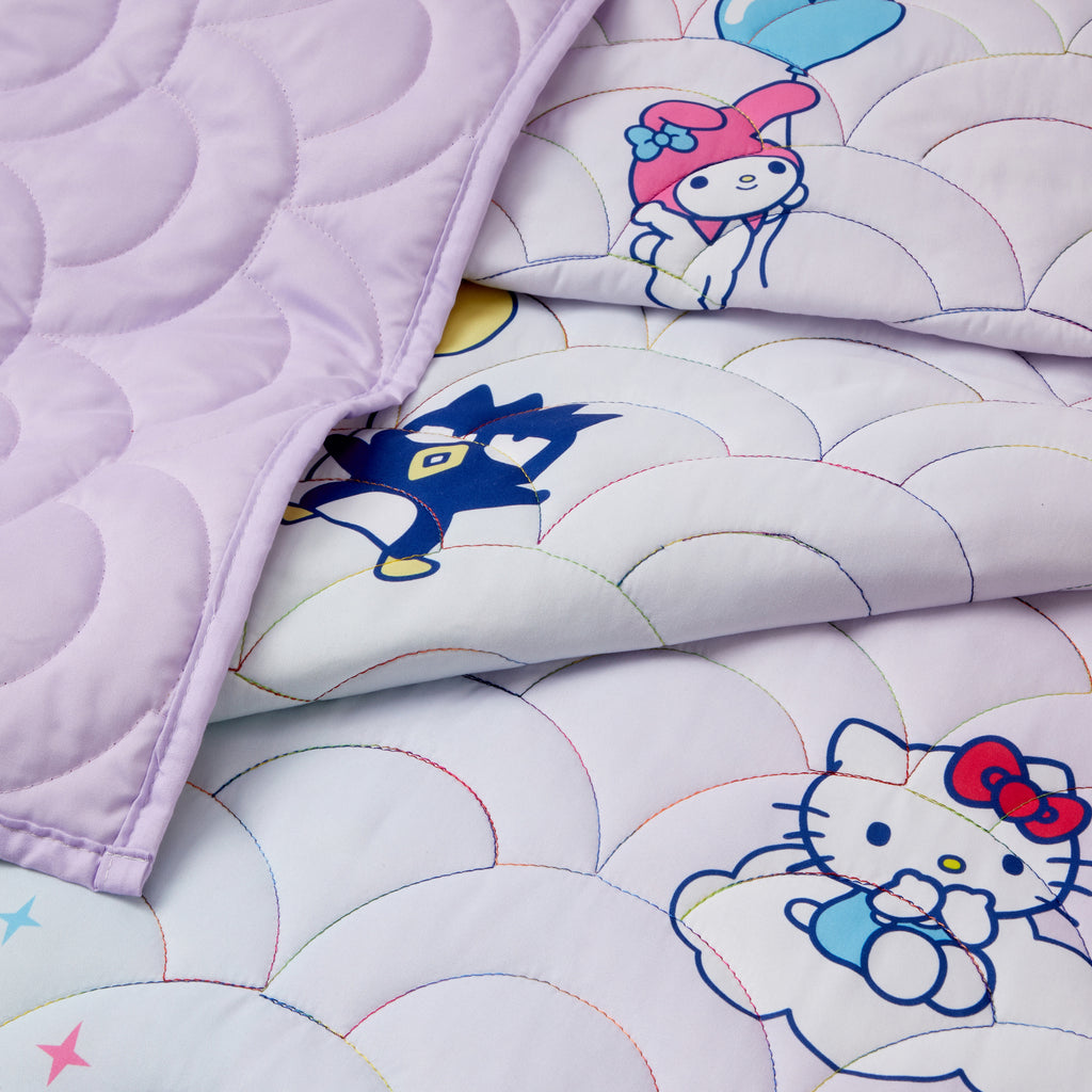 Hello Kitty and Friends Rainbow Ombre 2 Piece Quilt and Sham set, Twin/Full