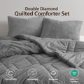 Regency Heights Twin/Twin XL Quilted Plush Comforter Set, 2-Piece Reversible Feather-Soft Dorm Bedding Sets, Textured Sherpa Comforter Bed Set for All Season, Gray