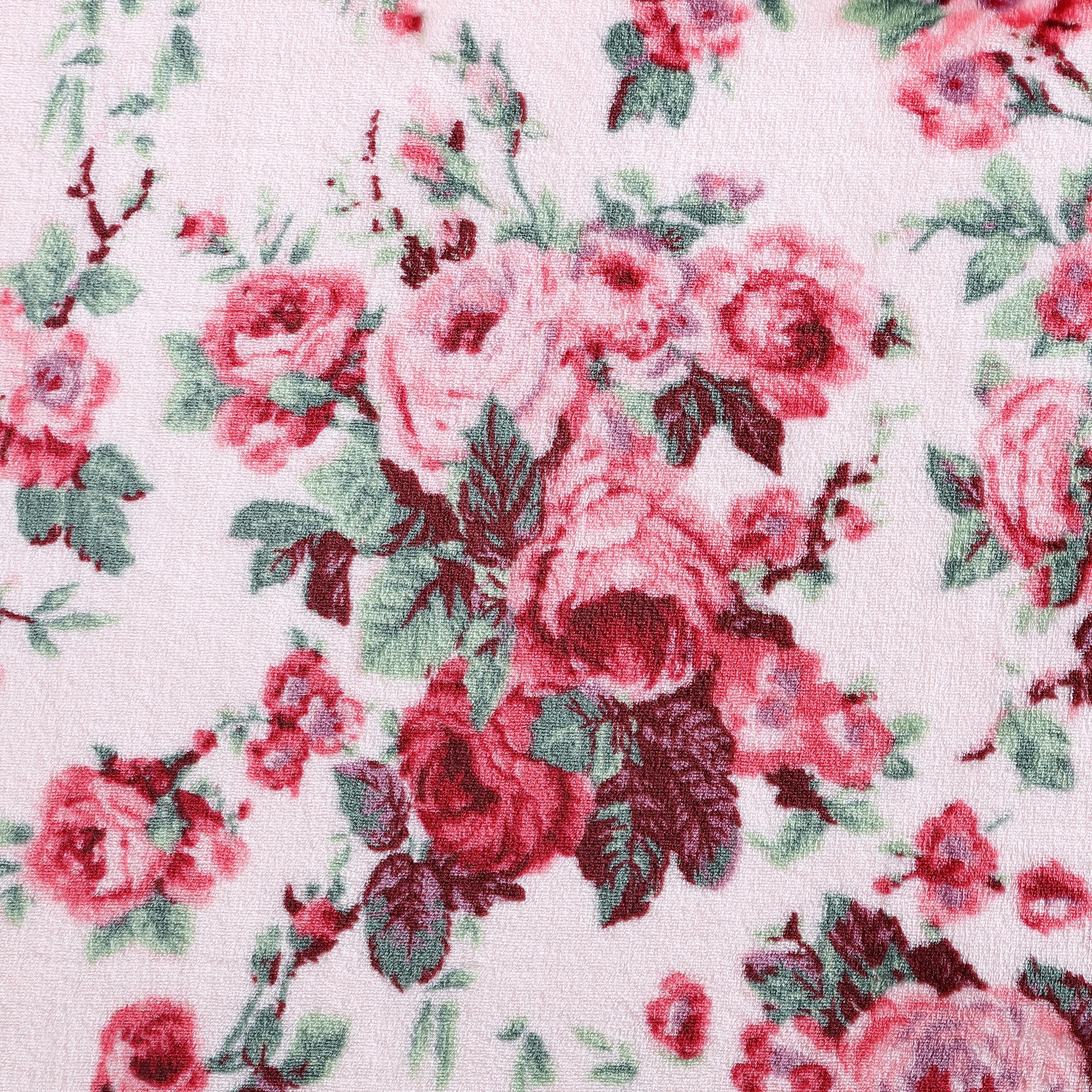 Betsey Johnson Vintage Floral Light Pink & Pink Full/Queen Bed Blanket, Soft Cozy Bedroom Blanket, Machine Washable