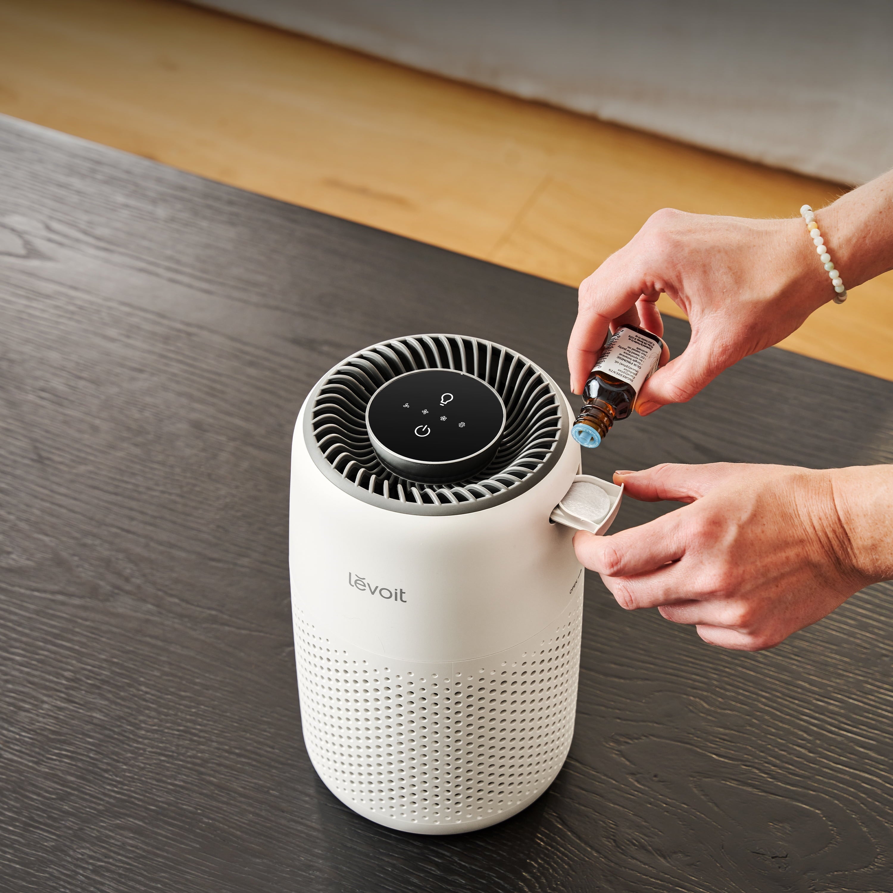 Levoit Core Mini with Night Light 255 Sq Ft 3-Stage Original Filter Air Purifier, Cream White