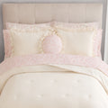 Mainstays All in One Reversible Comforter and Sheet set- 11 Piece, Queen, Cream Ruffle