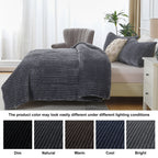 Jessy Home 3 Piece Fleece Queen Comforter Set - Soft & Warm Fluffy Dark Gray Sherpa Bedding , Fuzzy Heavy Double Sided Design Winter Comforter with 2 Pillow Cases
